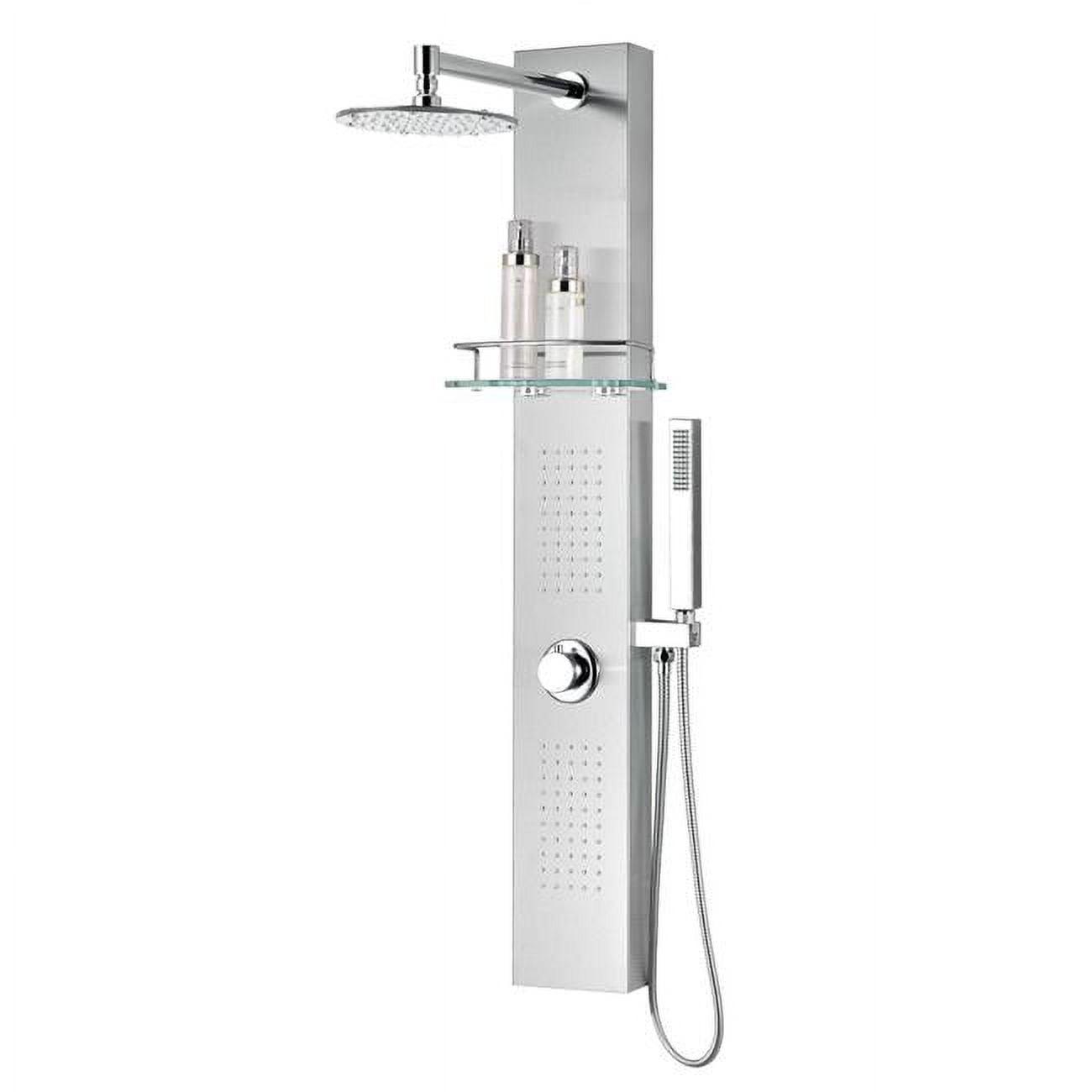 Coastal 44'' Brushed Steel Shower Panel with Rain Shower Head