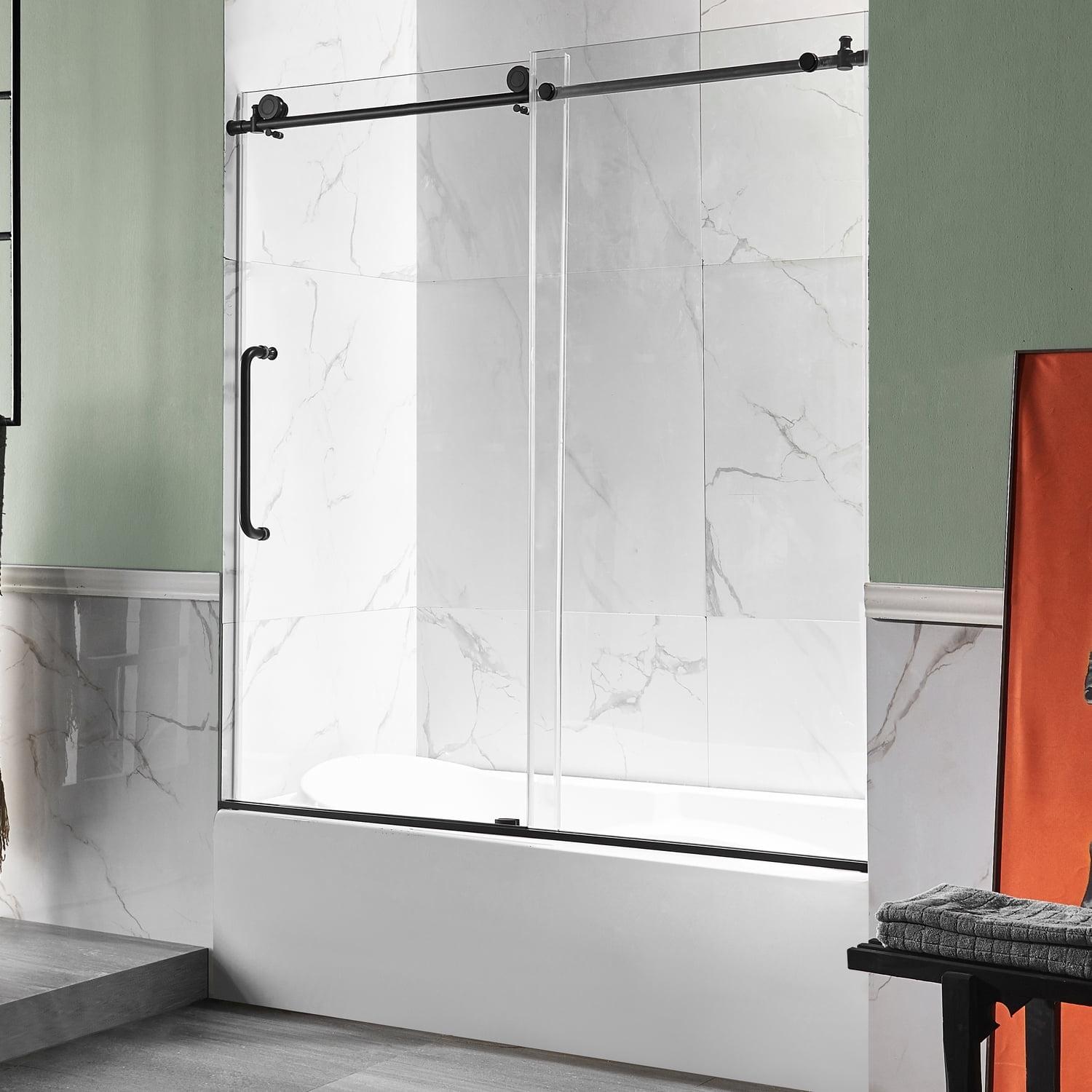 Don 59 - 60" W x 62" H Single Sliding Frameless Tub Door