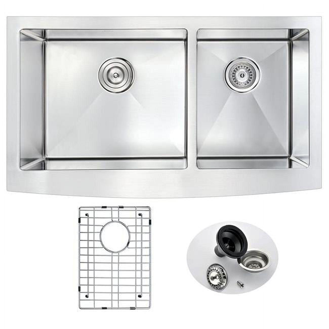 Elysian 33" Stainless Steel Double Bowl Farmhouse Sink