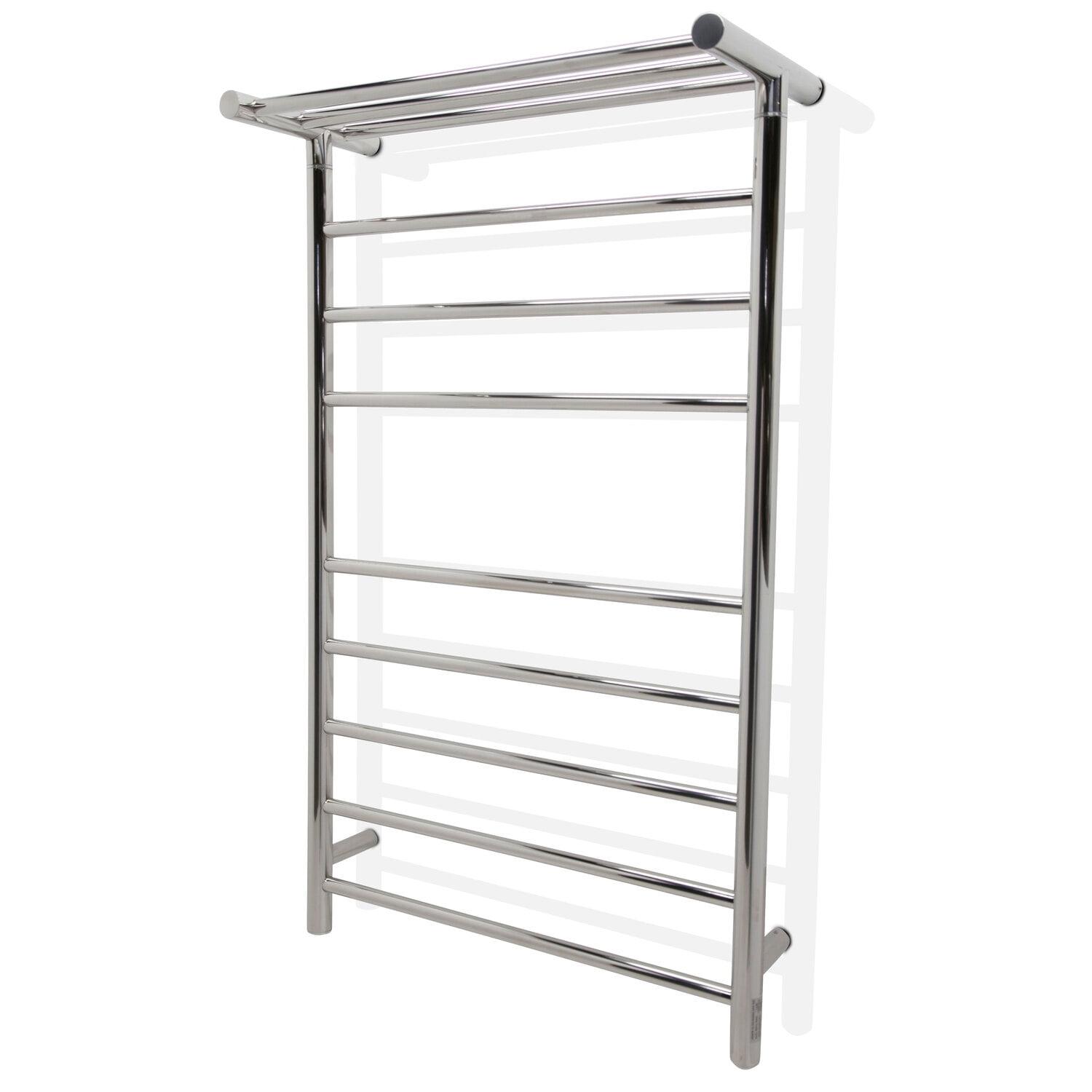 Polished Chrome 8-Bar Stainless Steel Wall Mounted Towel Warmer