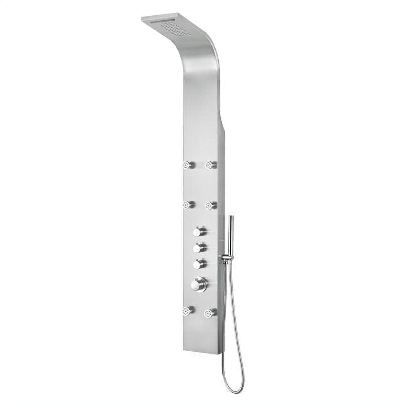 Fontan Brushed Steel 64" Shower Panel with Rainfall Head