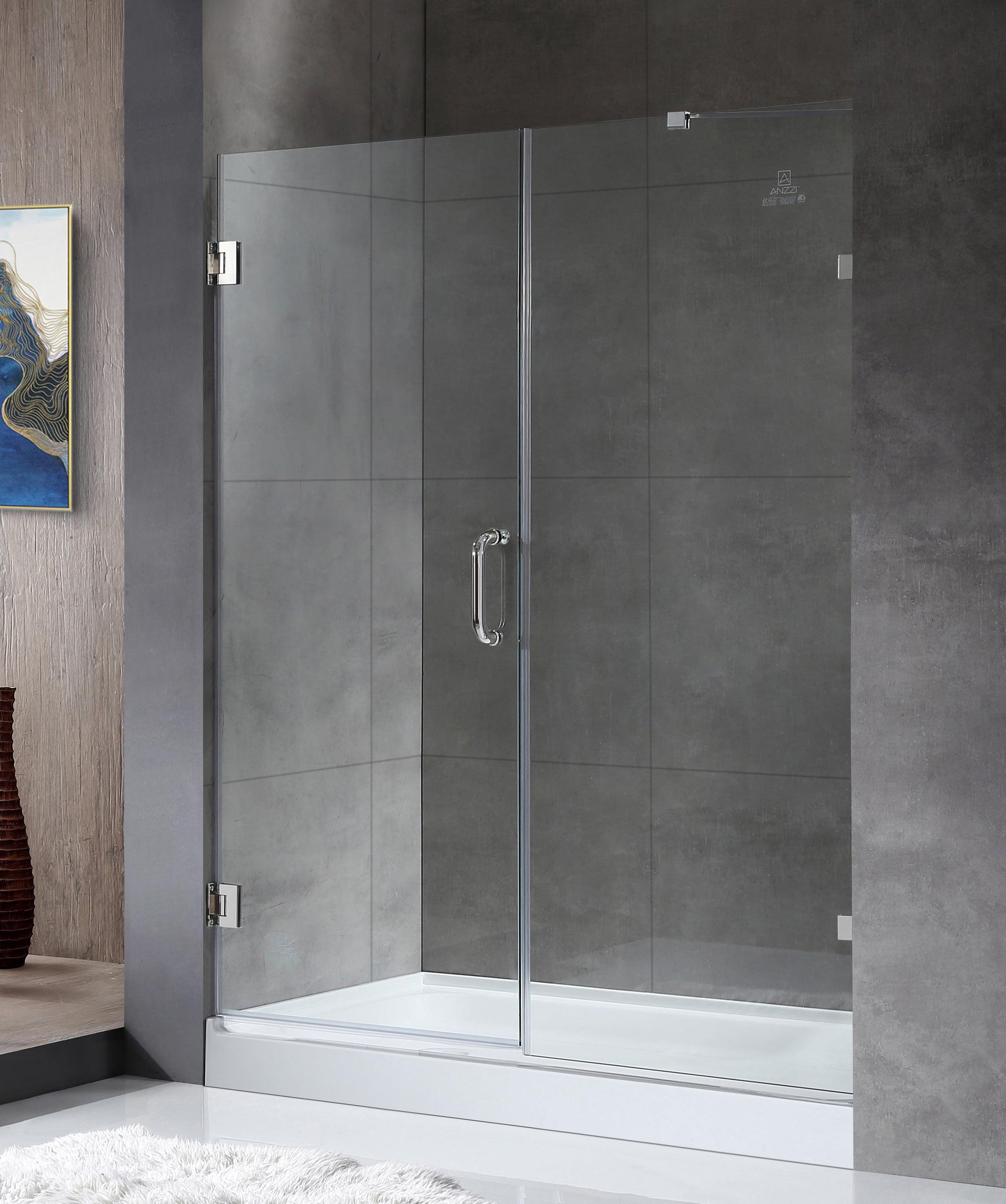 Makata 60" x 72" Frameless Hinged Shower Door in Polished Chrome