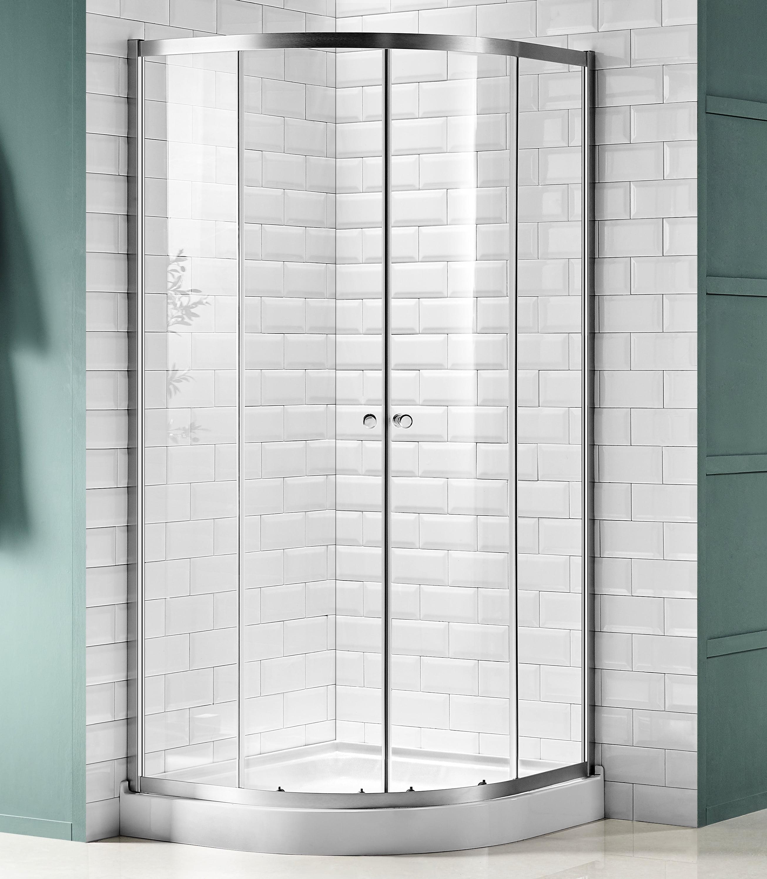 Mare Series 35.2'' W 76'' H Framed Round Reversible Shower Enclosure