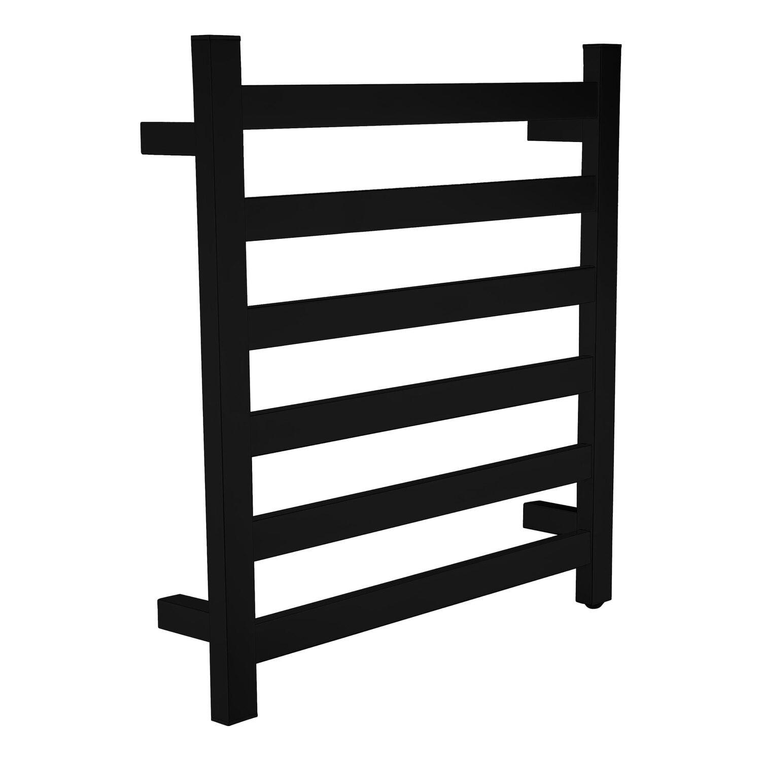 Matte Black Stainless Steel 6-Bar Wall Mounted Towel Warmer