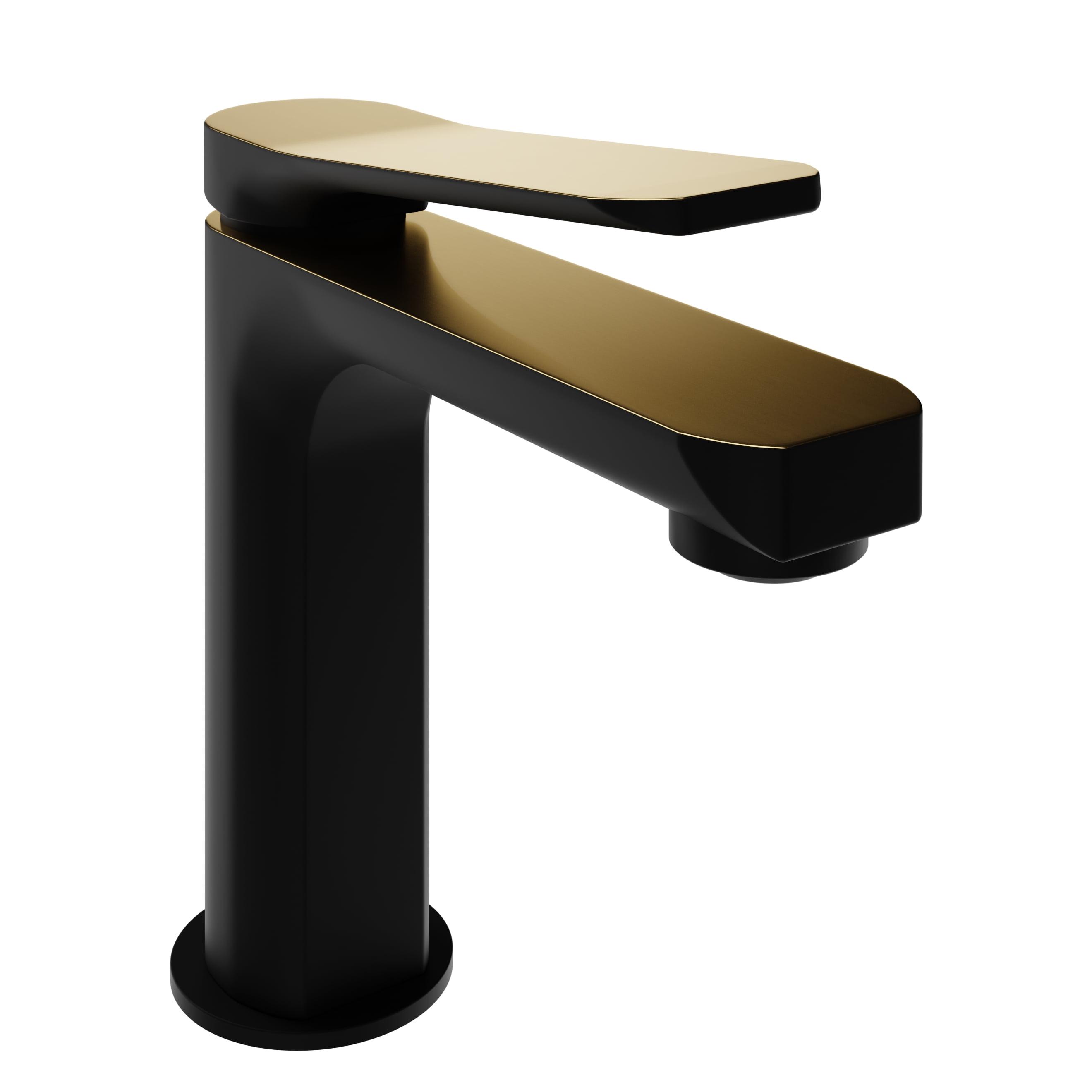 Matte Black and Brushed Gold Single Handle Bathroom Faucet