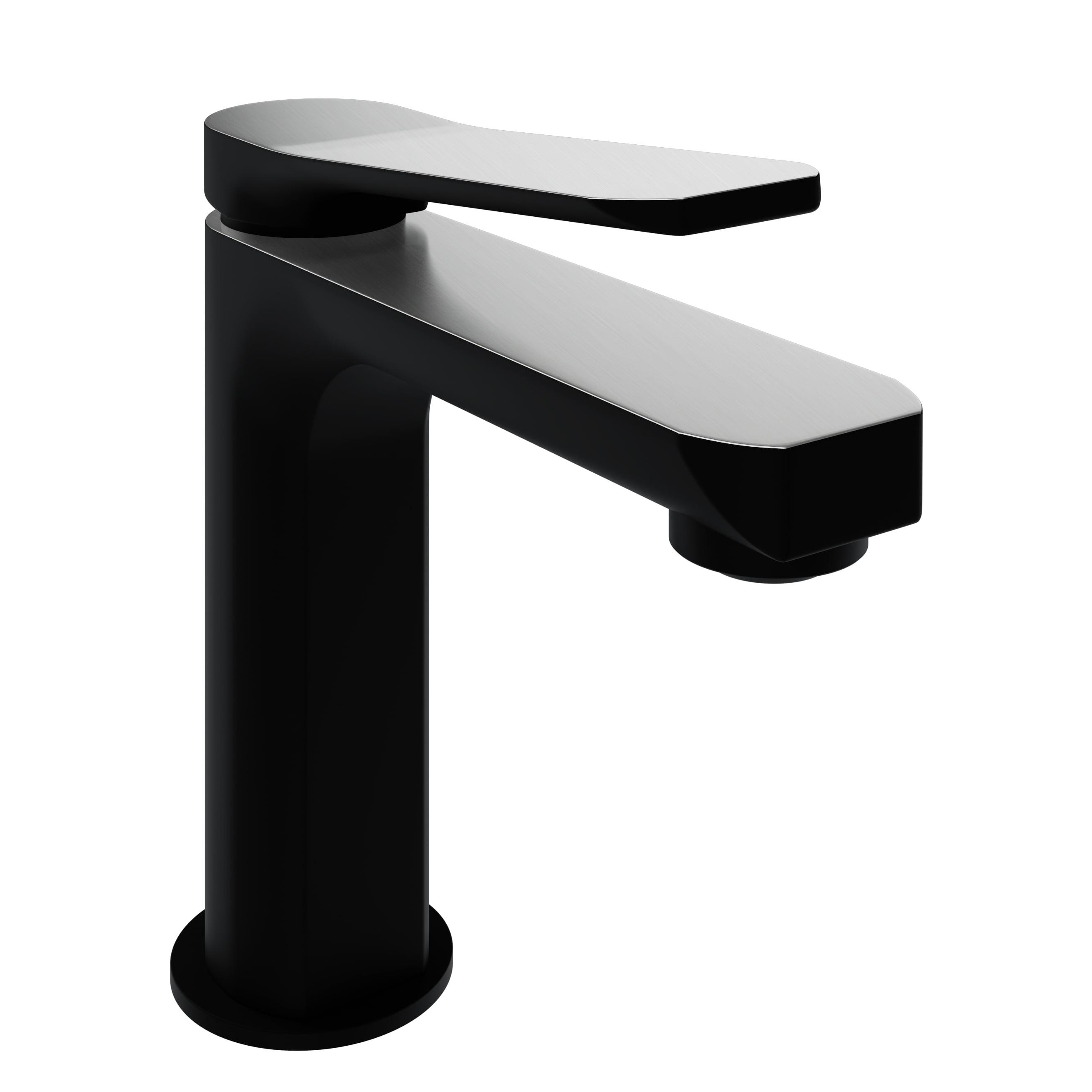 Matte Black and Brushed Nickel Single Handle Bathroom Faucet