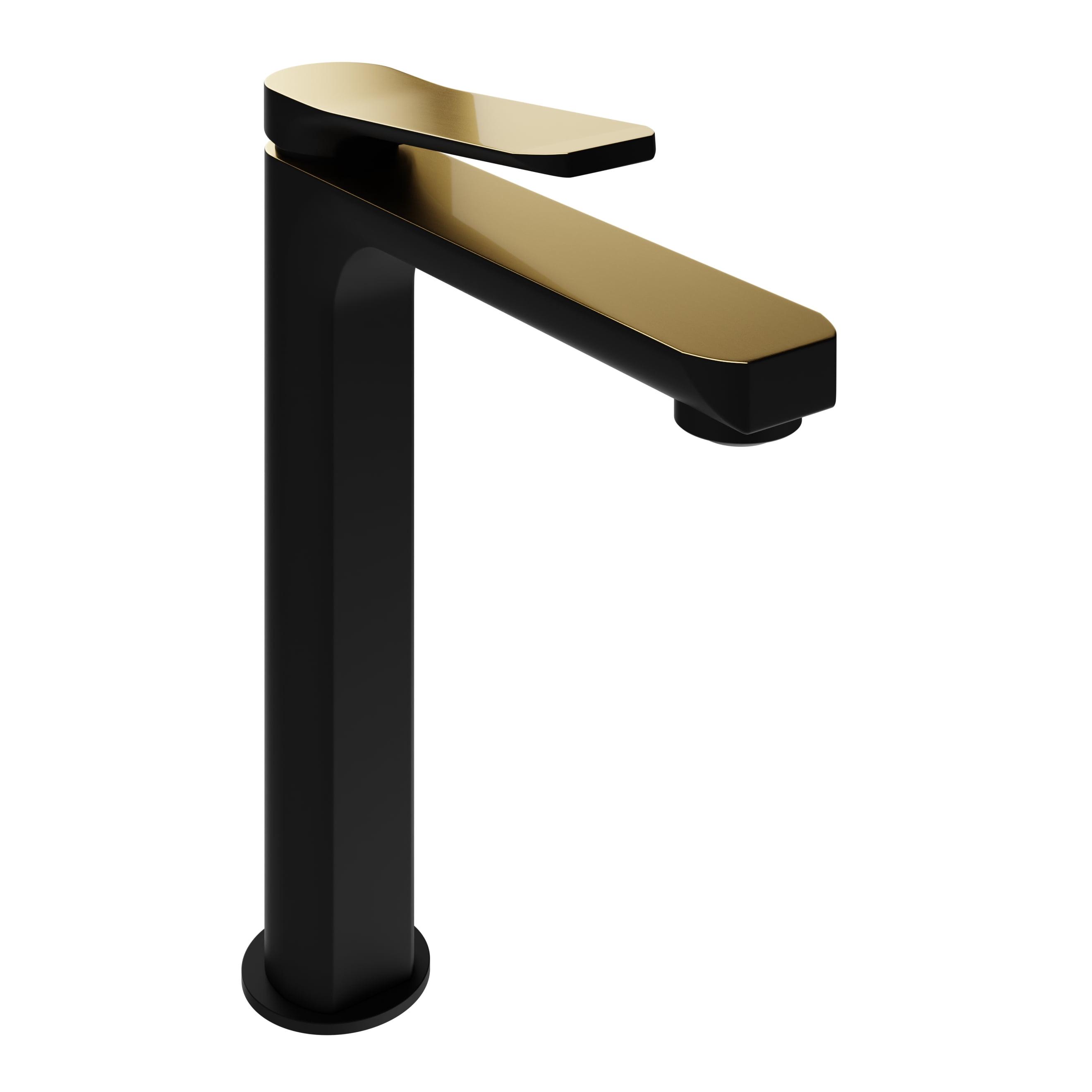 Matte Black and Brushed Gold Single Handle Bathroom Faucet