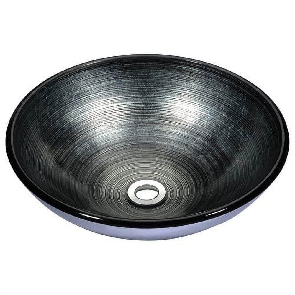 ANZZI Stellar Series 16.5'' Tempered Glass Circular Bathroom Sink