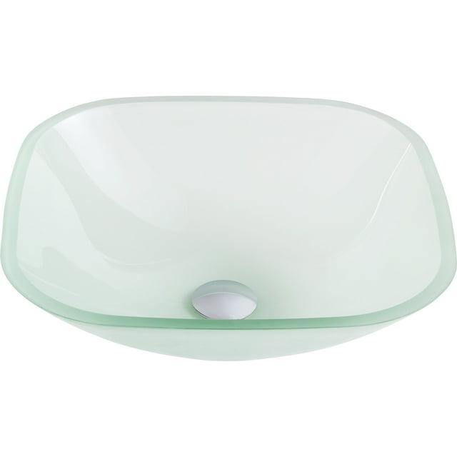 ANZZI LS-AZ8125 ANZZI Victor 16.5'' Matte Clear Tempered Glass Square Bathroom Sink