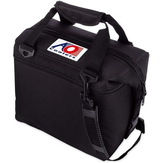 AO Coolers Original 12 Can Soft Side Cooler w/ High Density Insulation, Black