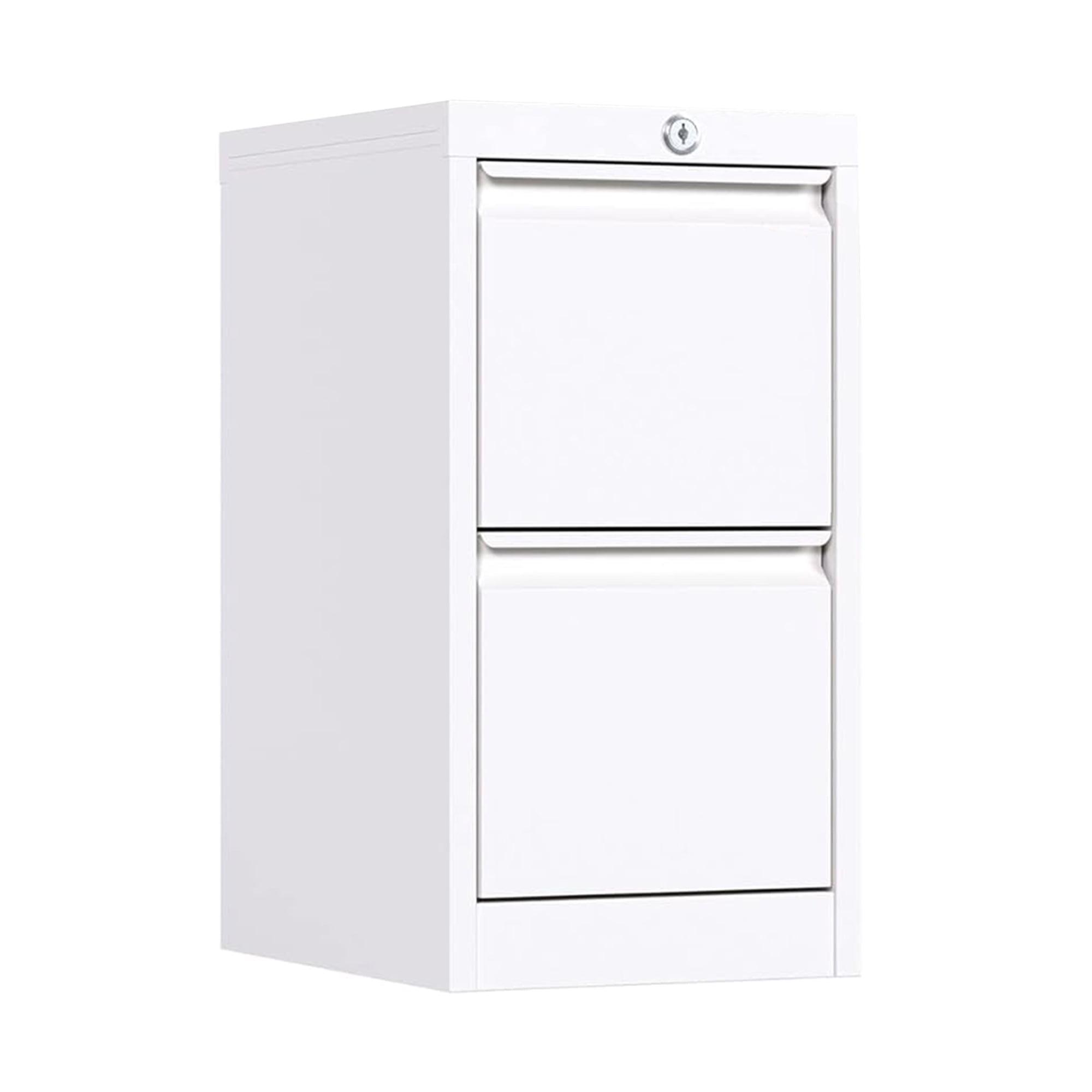 White Vertical 2-Drawer Lockable Metal Filing Cabinet