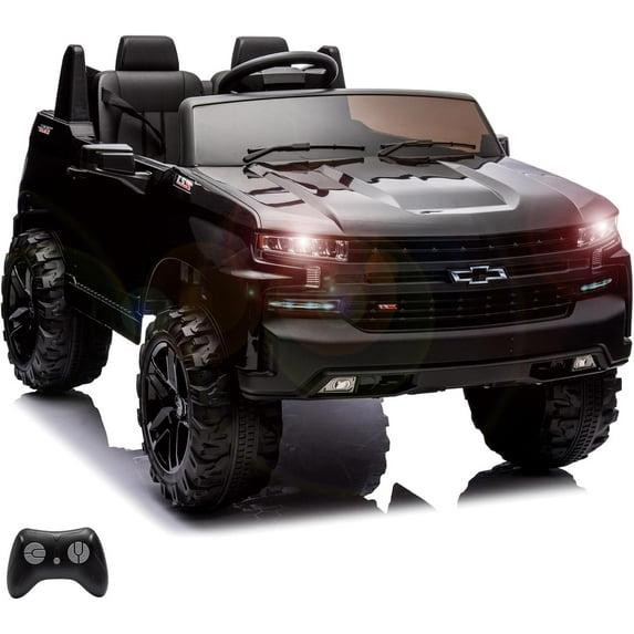 Hetoy 24V Ride On Car Truck Chevrolet Silverado Kids Electric Vehicle 2-Seater Battery Powered With Remote Control