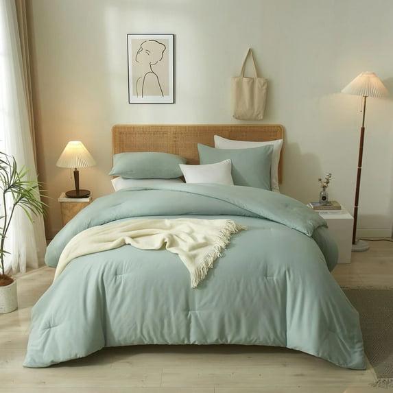 SPRINDAY Queen Comforter Set For Adult, 3 Piece Sage Green Comforter Sets & Bedding For All Season