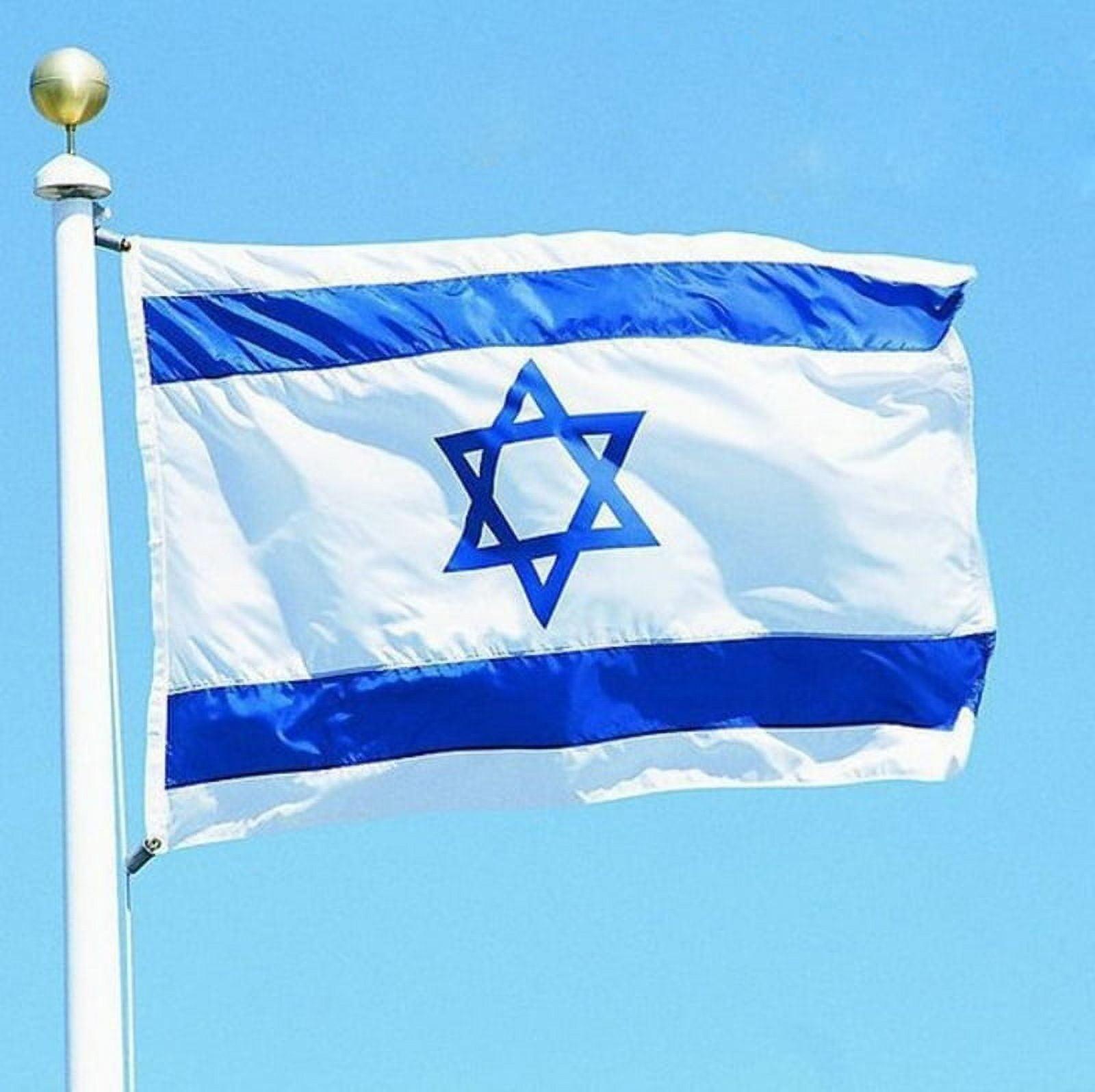 Fly Breeze 3x5 Foot Israel Flag - Vivid Color and Fade proof - Canvas Header and Double Stitched - Israeli National Flags Polyester with Brass Grommets 3 X 5 Ft as show