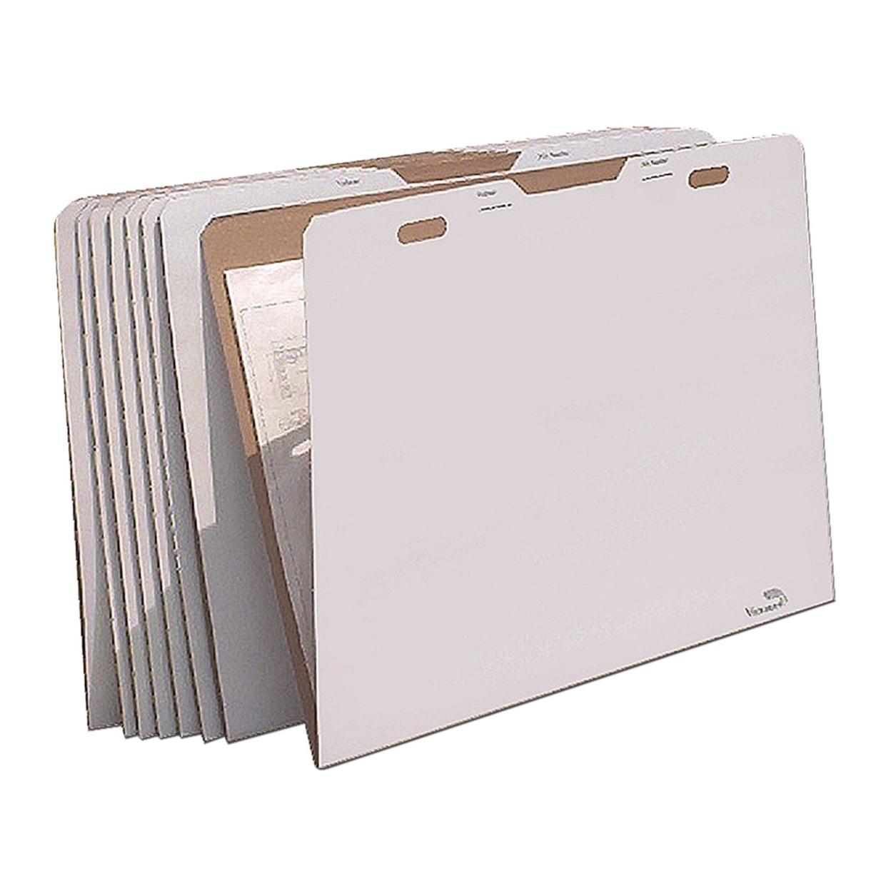 White Corrugated Cardboard Flat Storage File Folders Pack of 8