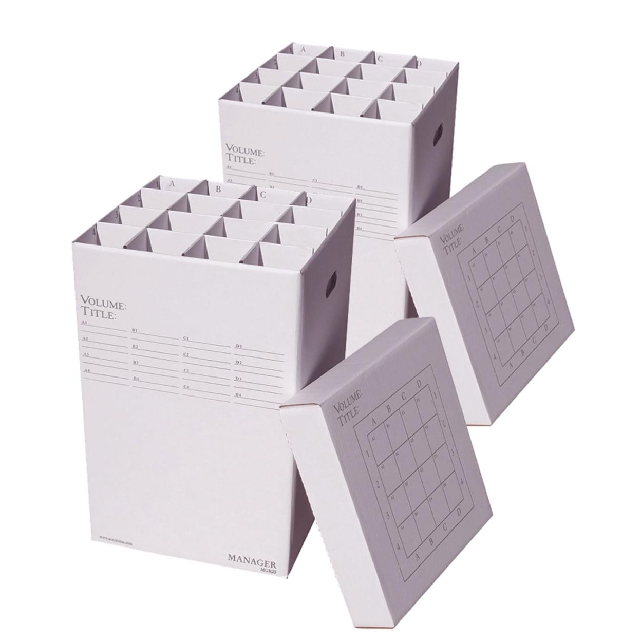 White Corrugated Cardboard Rolled File Storage Box Set