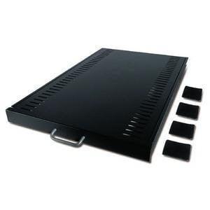 Sleek Black Metal 1U Rack Shelf for Server Equipment