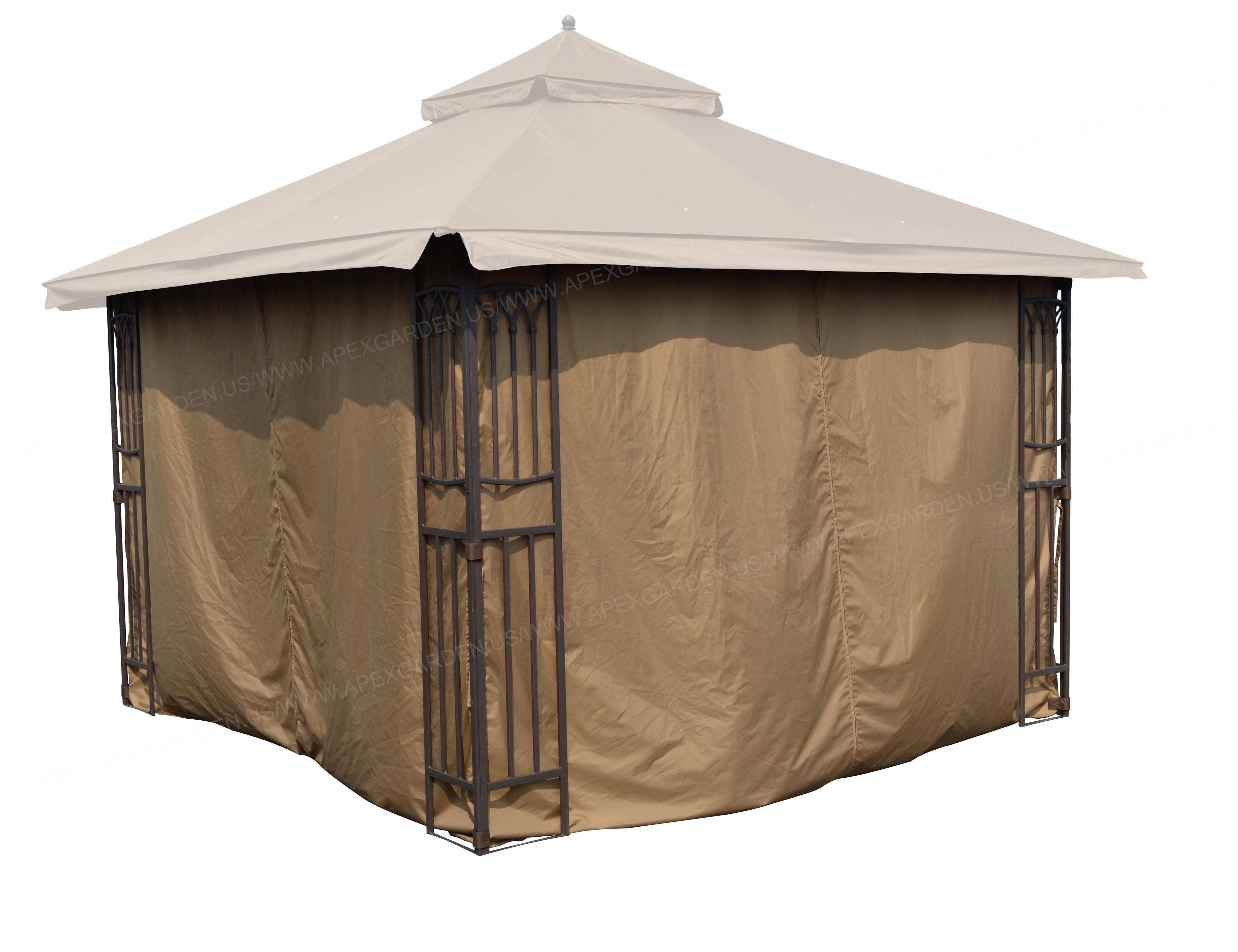 Beige Polyester Privacy Curtain Set for 10' x 10' Gazebo