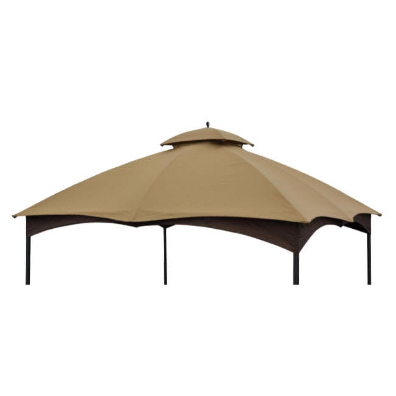 Tan and Brown Polyester Rectangular Gazebo Replacement Canopy