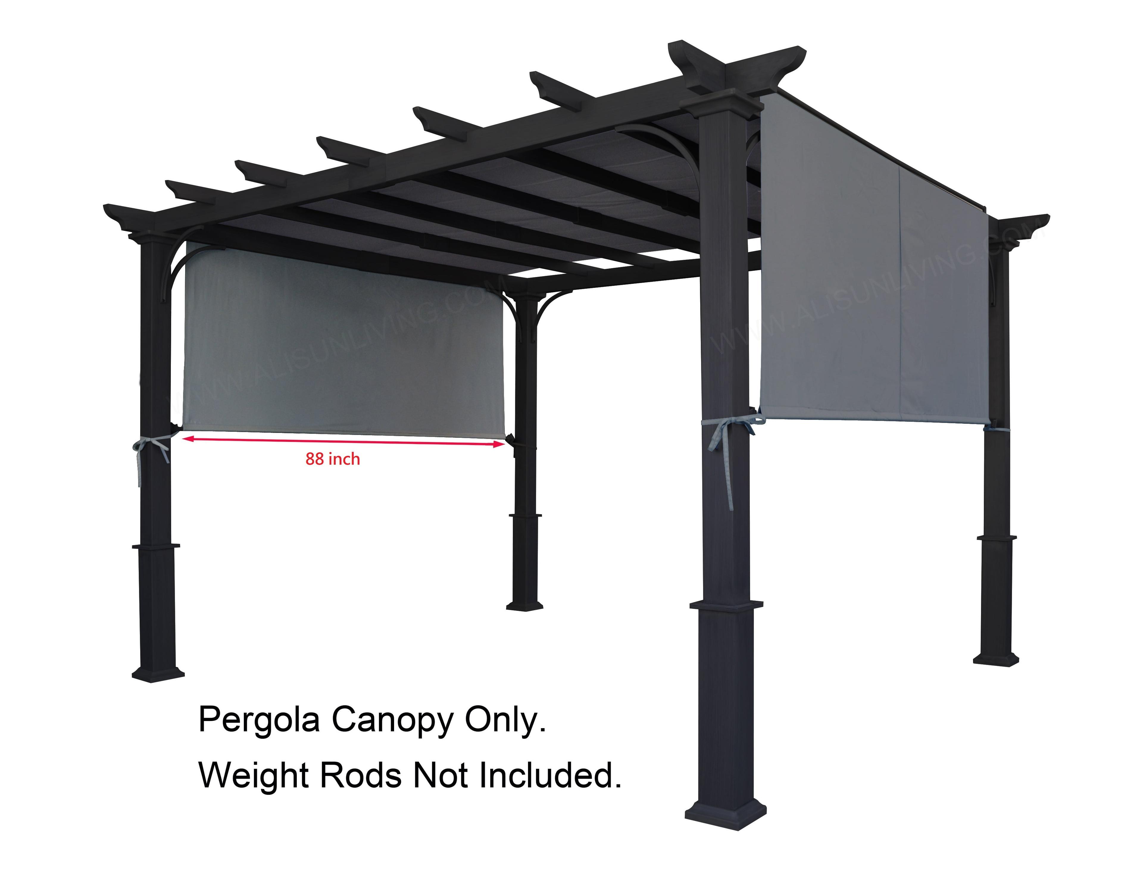 Gray Polyester Replacement Canopy Top for 8' x 10' Pergola