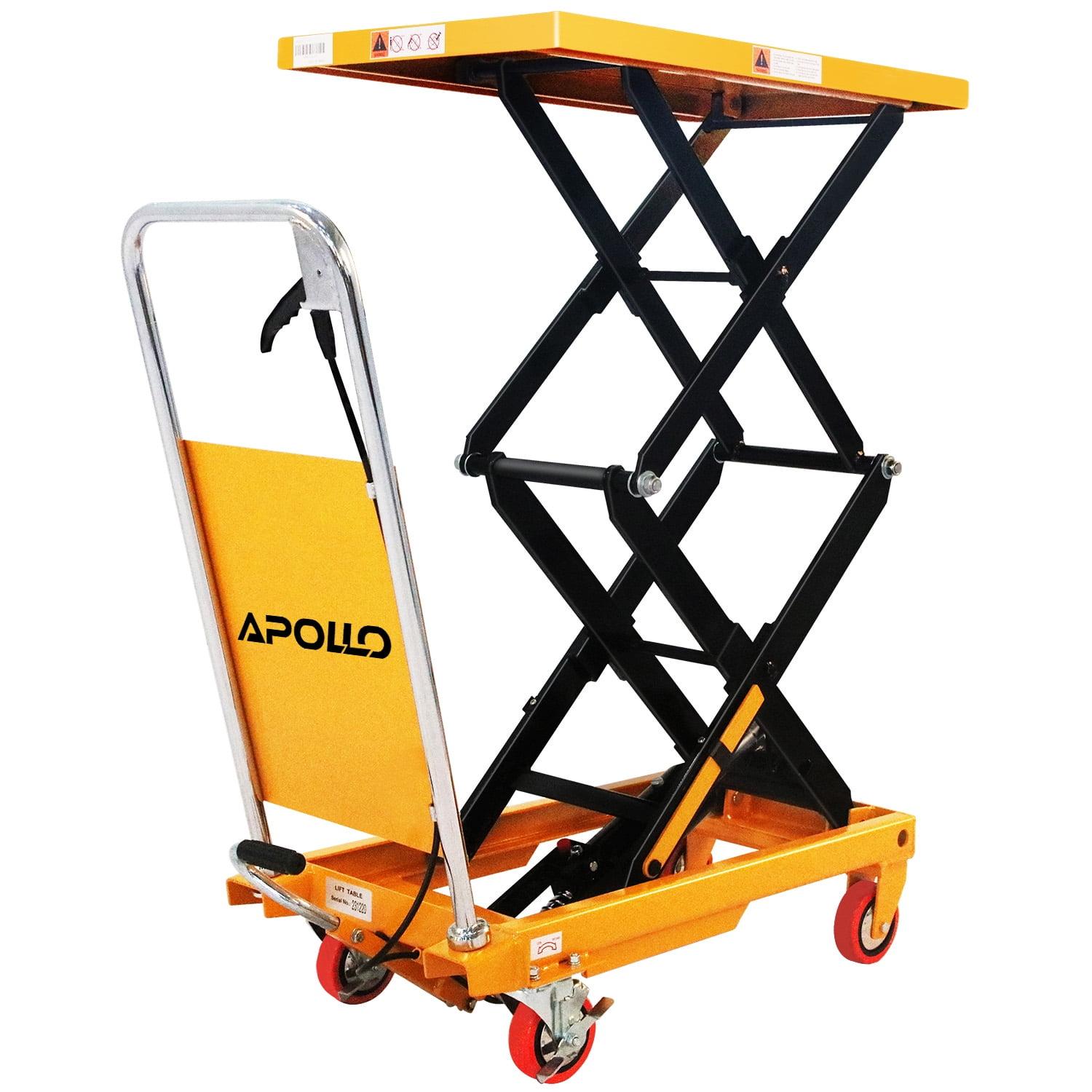 APOLLOLIFT 330lb Scissor Lift Table Cart Hydraulic Hand  Lift Table W/ 43.3" Lift Double Scissor Steel