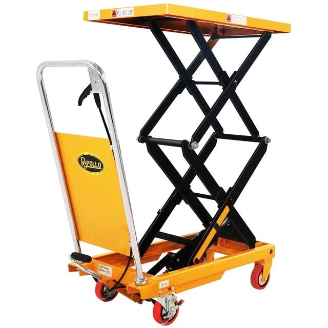 APOLLOLIFT 330lb Scissor Lift Table Cart Hydraulic Hand  Lift Table W/ 43.3" Lift Double Scissor Steel