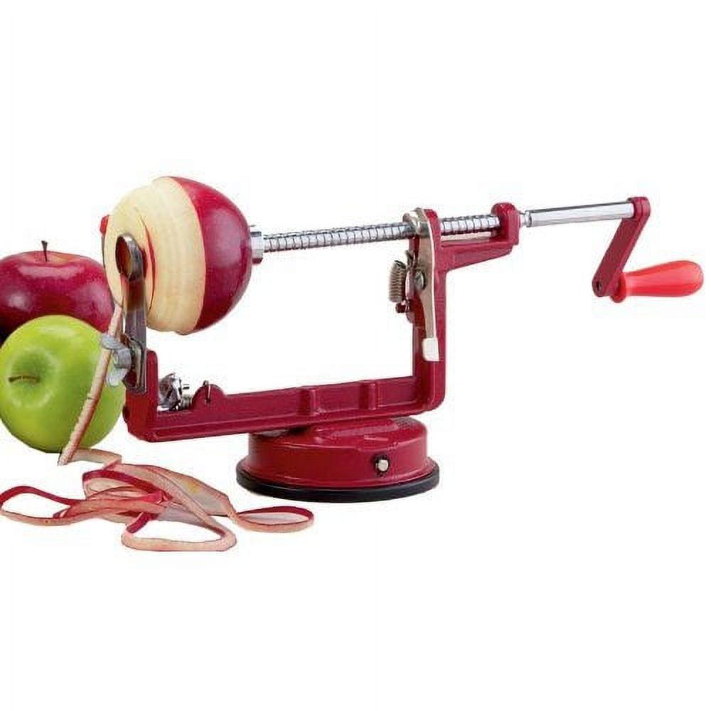 Heavy-Duty Red Aluminum Apple Peeler Corer Slicer