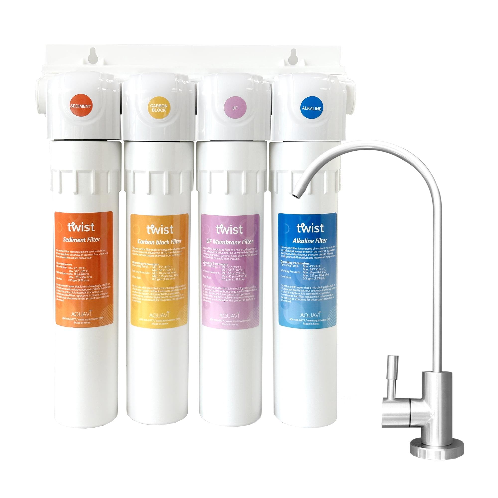 AQUAVI TUUA411 Aquavi Twist 4-Stage Filtration Alkaline Under-Sink Water Filtration System