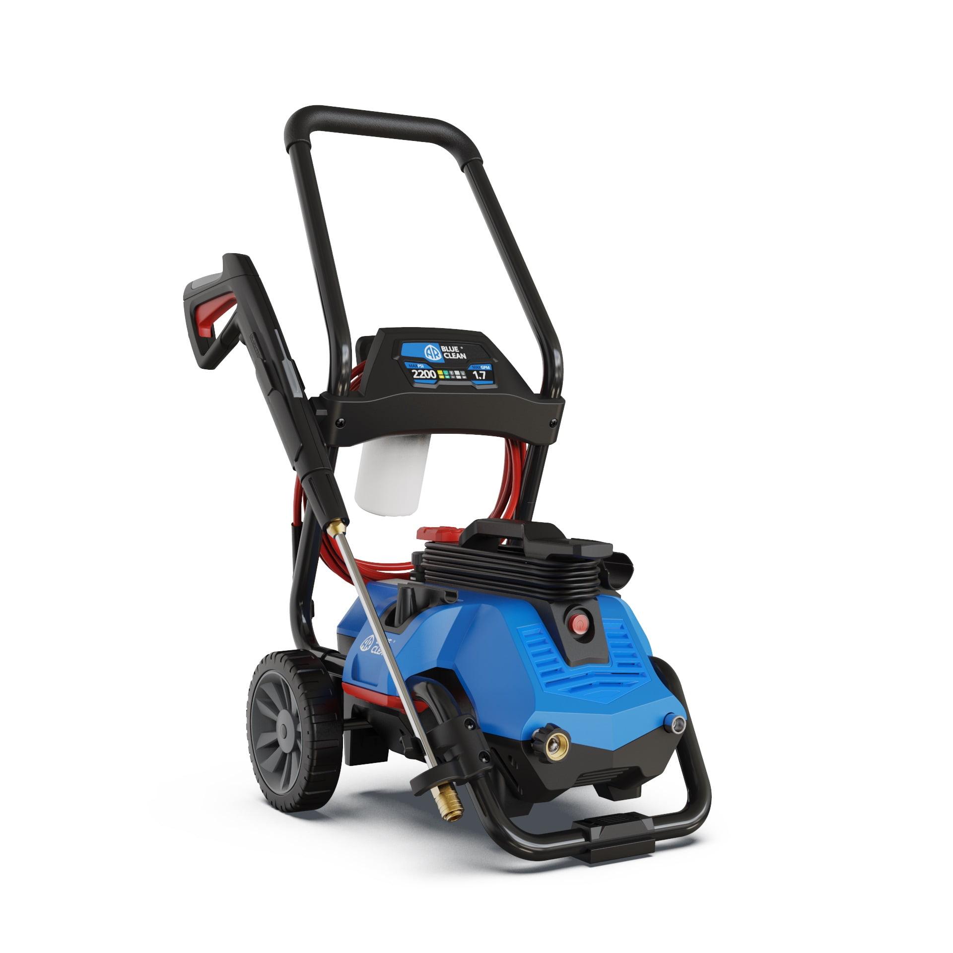 AR Blue Clean BC2N1HSS Electric Pressure Washer-2300 PSI, 1.7 GPM, 13 Amps Quick Connect Accessories, 2 in 1 Detachable Cart, On Board Storage, Portable Pressure Washer, High Pressure, Car, Patio