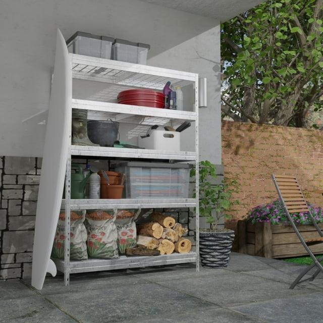 AR SHELVING Ar Shelving 5-Tier Galvanized Steel Garage Storage Shelving Unit in Silver with Wire Racks (35.4 in. W x 71 in. H x 18 in. D) NSF Certified