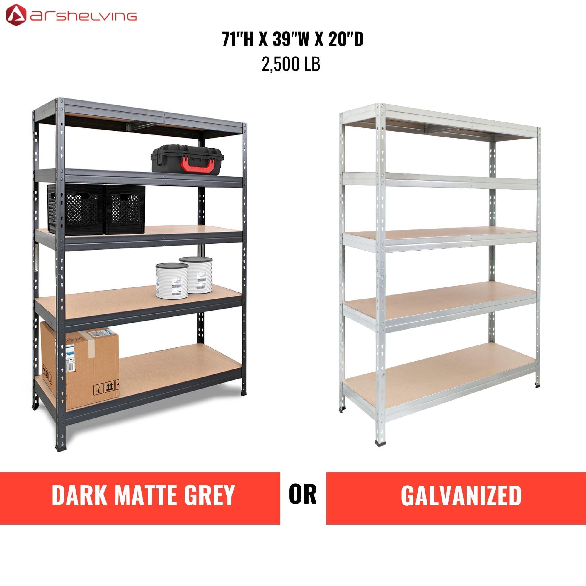 Galvanized Steel 5-Tier Adjustable Shelving Unit for Garage and Workshop