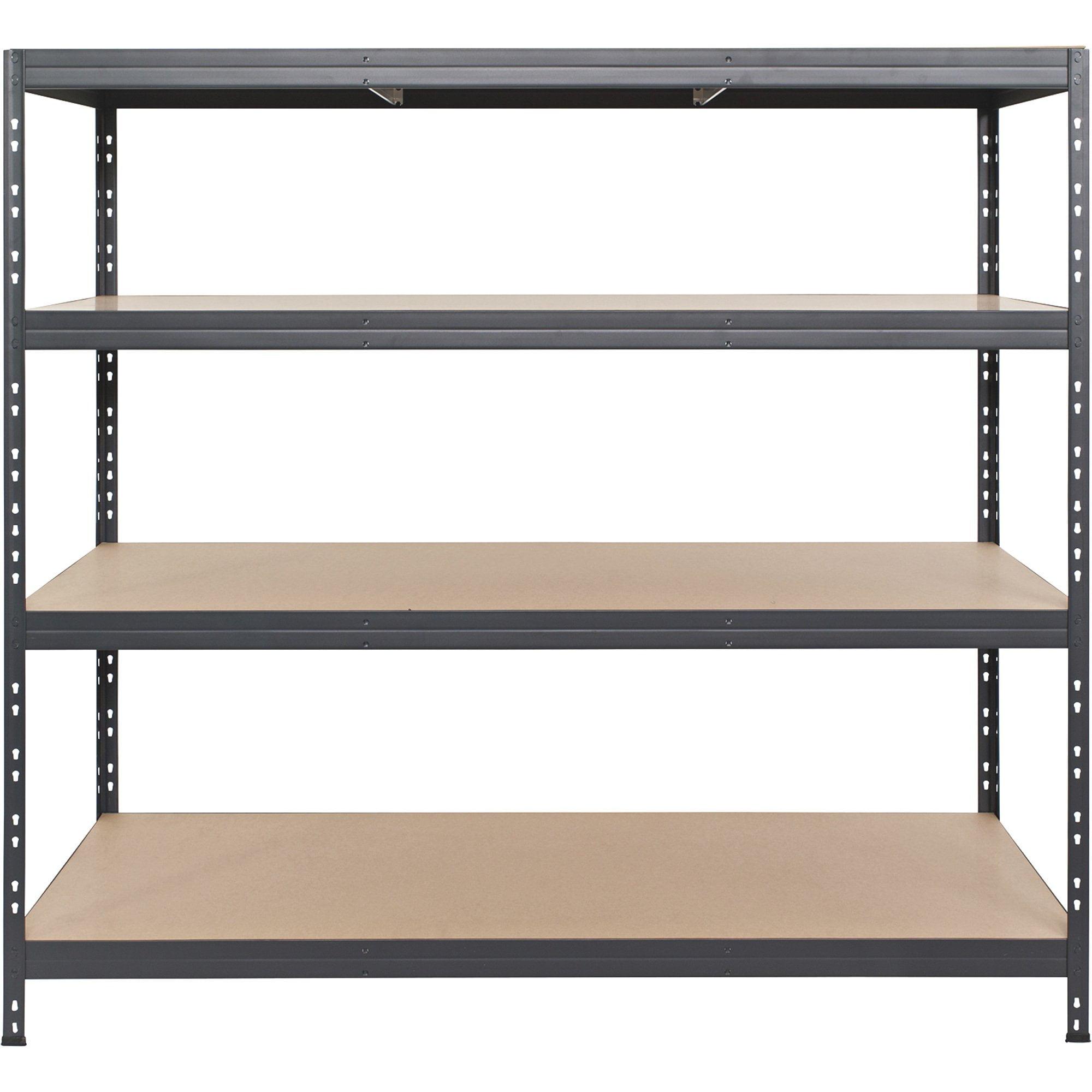 Heavy-Duty Steel Frame 4-Shelf Fiberboard Garage Shelving Unit