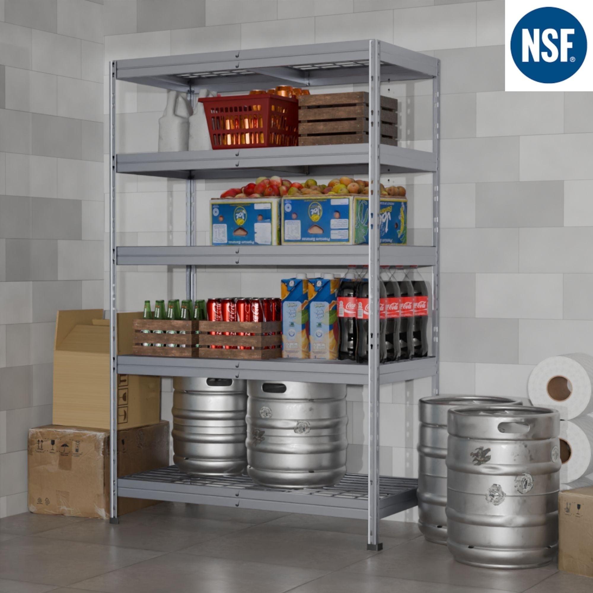 AR SHELVING Ar Shelving 5-Tier Galvanized Steel Garage Storage Shelving Unit in Silver with Wire Racks (35.4 in. W x 71 in. H x 18 in. D) NSF Certified