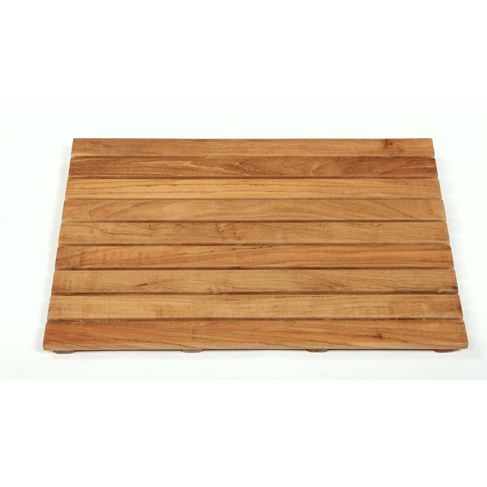 Natural Teak Wood Slatted Shower Mat 27" x 20"