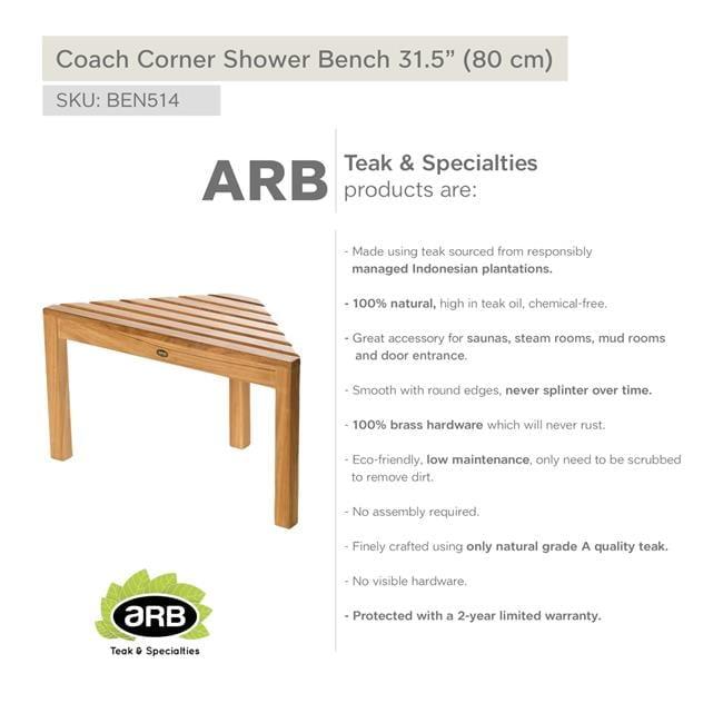 ARB Teak & Specialties 31.5'' W Teak Shower Bench