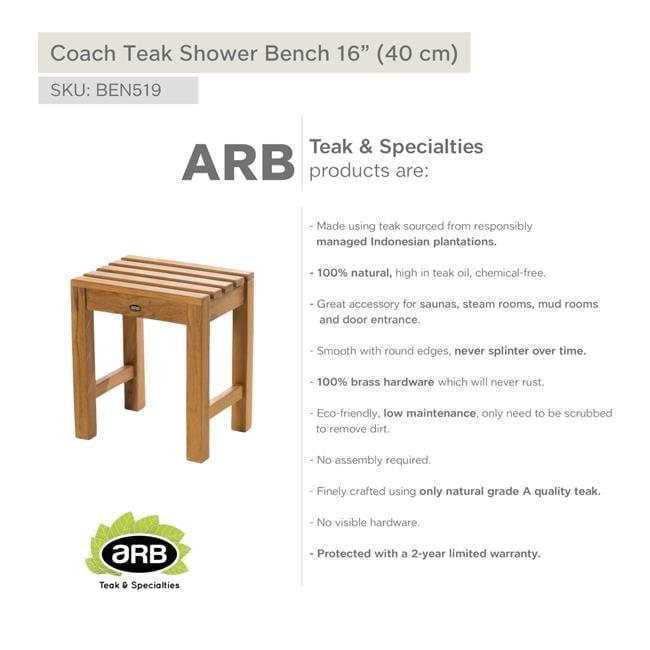ARB Teak & Specialties Teak Shower Bench & Reviews | Wayfair