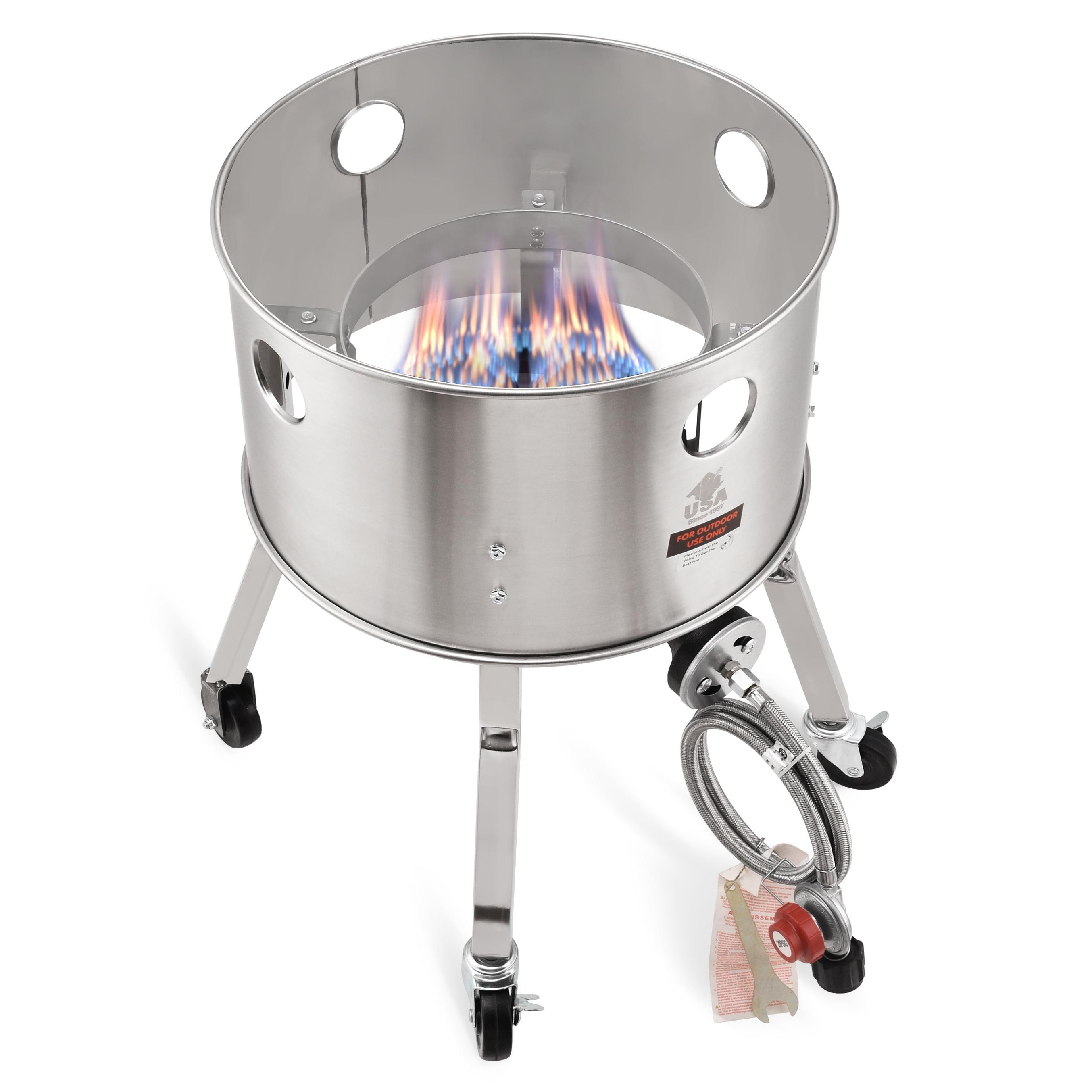 ARC USA 615BS Stainless Steel Propane Burner Turkey Fryer with Wheels 200,000 BTU