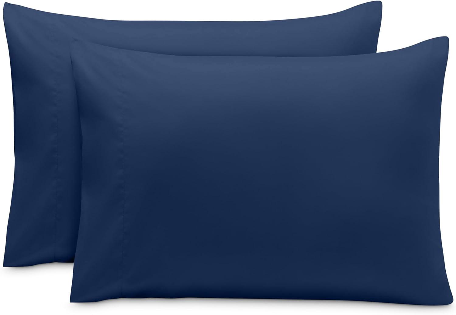 Microfiber King - Envelope - 20 x 36 Dark Blue Pillowcase Set by Bare Home