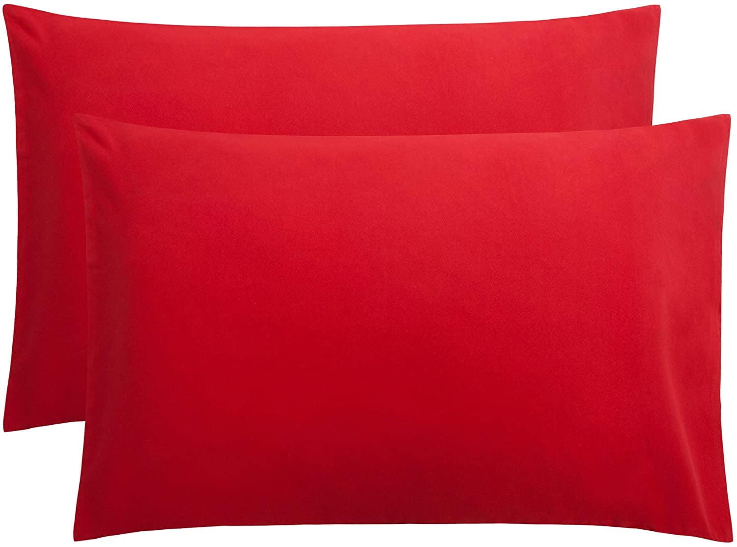 Microfiber Queen - Envelope - 20 x 30 Red Pillowcase Set by Bare Home