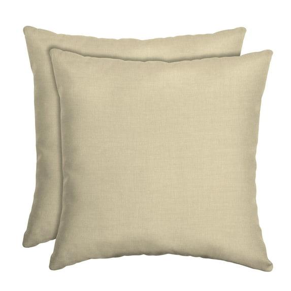 ARDEN Outdoor Toss Pillow, Set of 2, 16 x 16, Water Repellent, Fade Resistant 16 x 16, Tan Leala