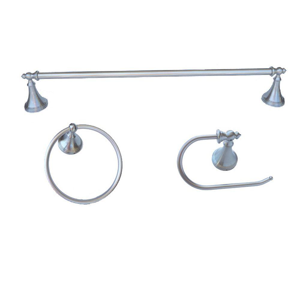 ARISTA Annchester Collection 3-Piece Bathroom Hardware Set in Chrome