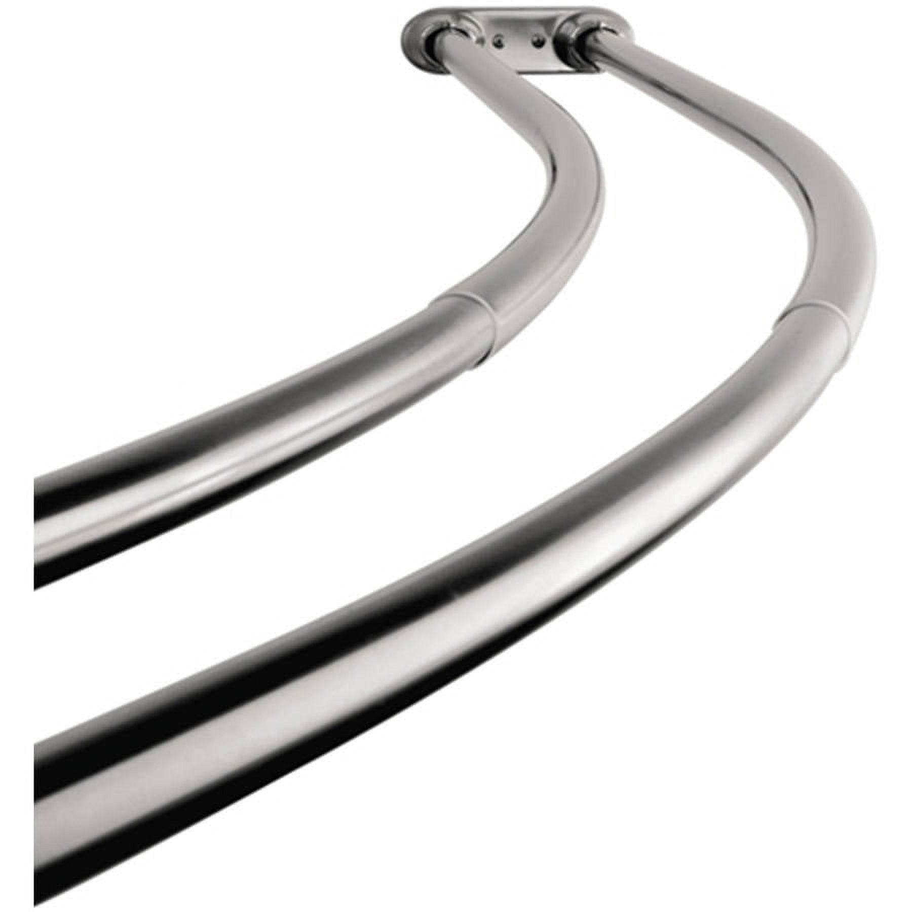 ARISTA Chrome Adjustable Double Curved Shower Rod, 60" to 72"