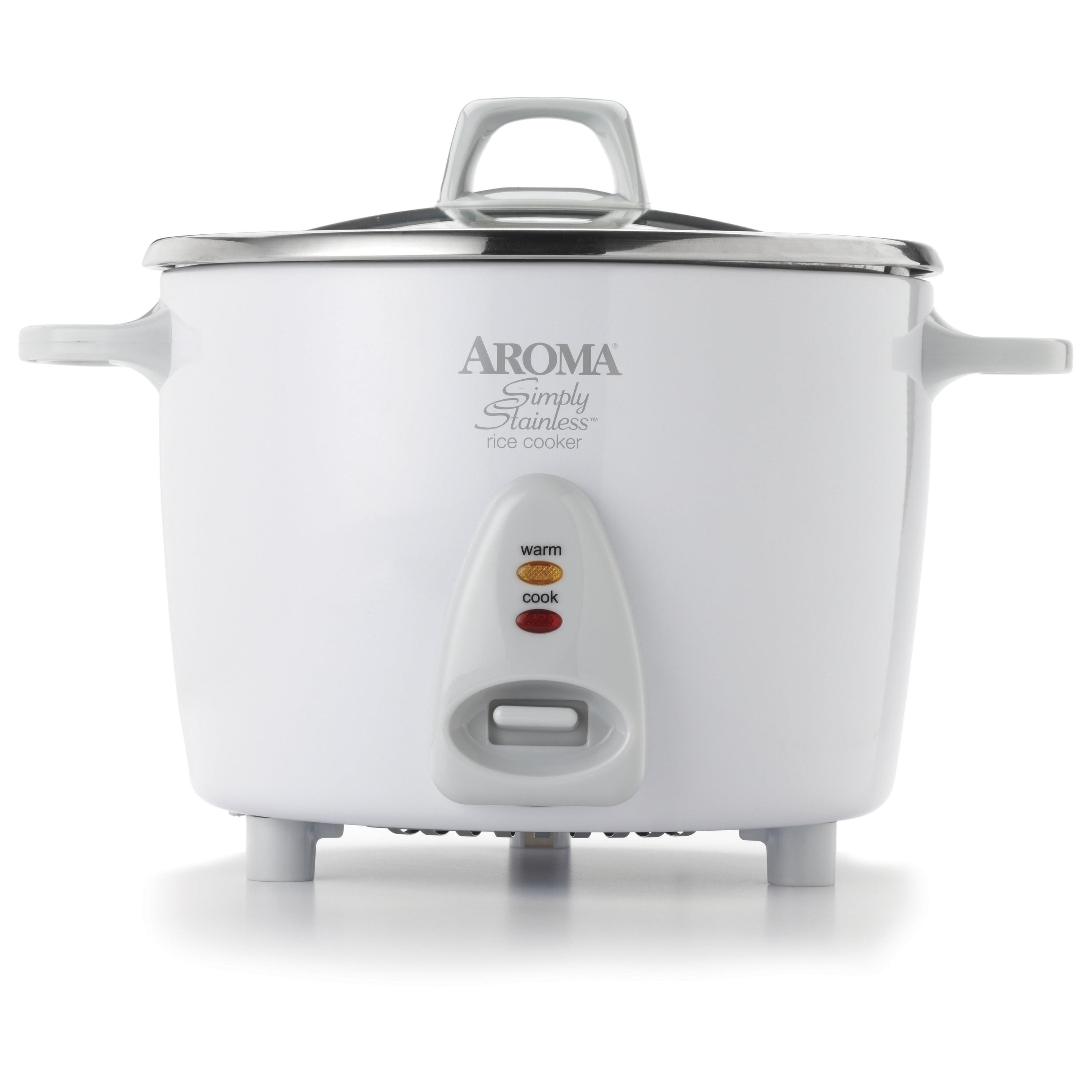 Aroma AROMA® Select Stainless® Pot Style Rice Cooker, 3-Cup (Uncooked) / 6-Cup (Cooked), Stainless Steel Inner Pot