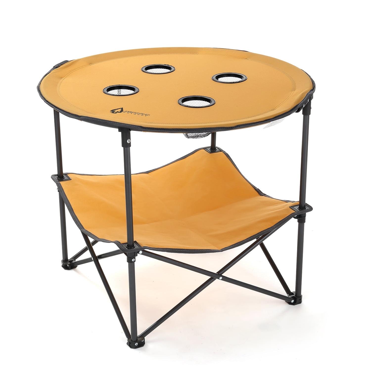 ARROWHEAD Outdoor Round Fabric Outdoor Folding Camping Table