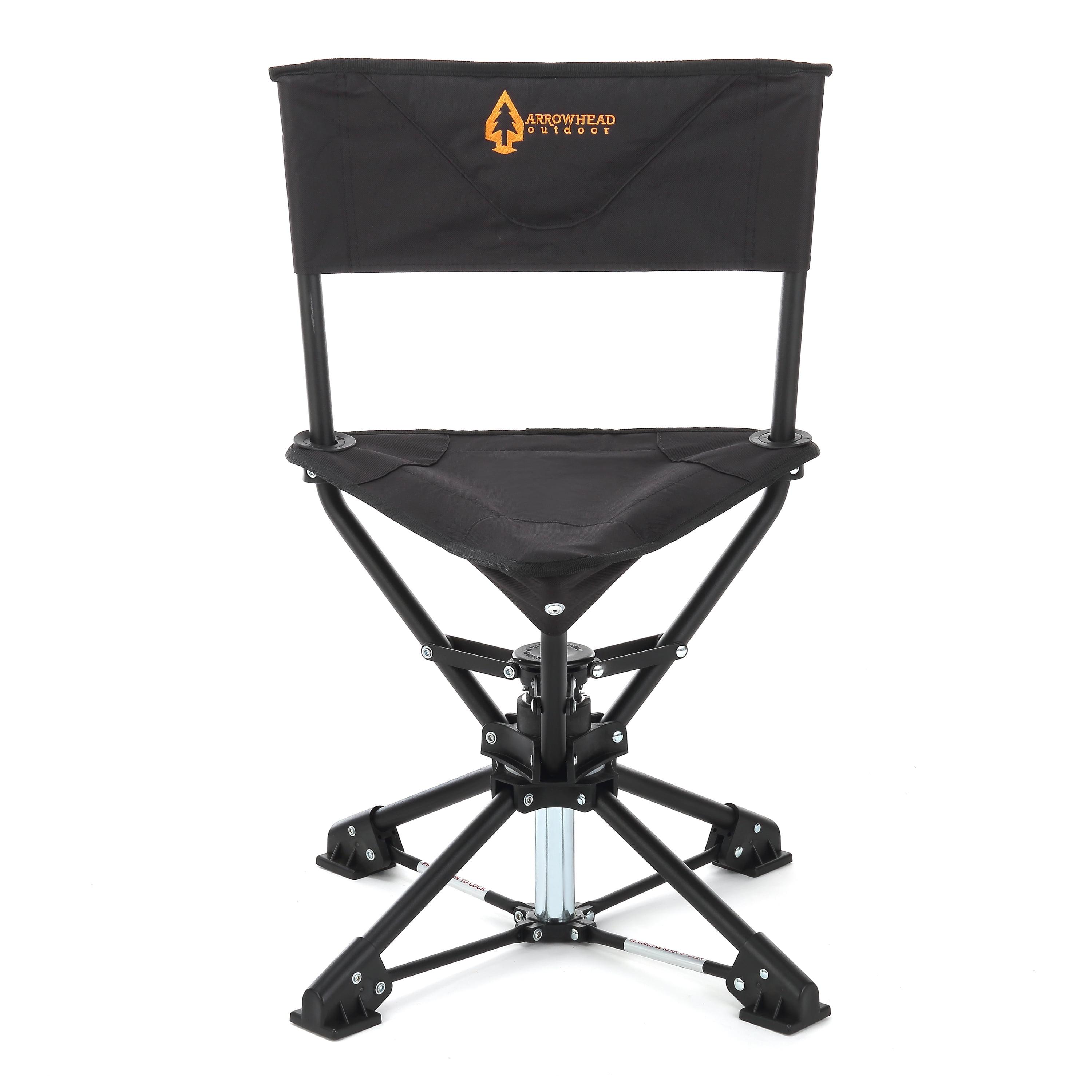 Black Metal Frame 360° Swivel Hunting Chair with Fabric Seat