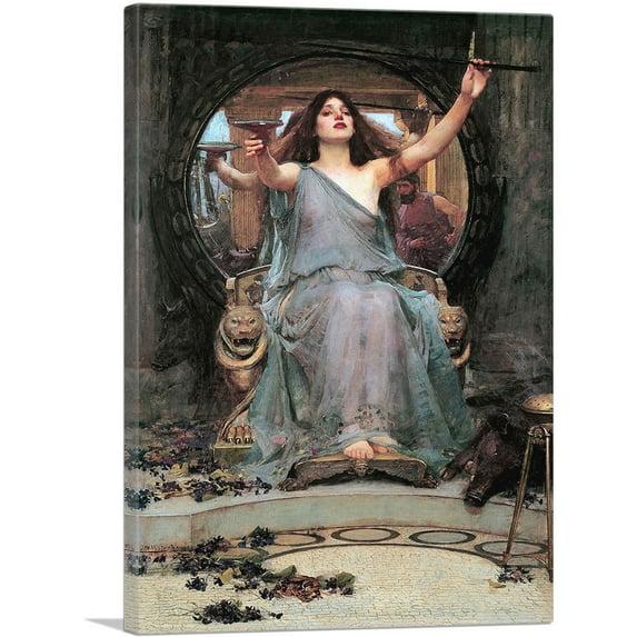 ARTCANVAS " Circe Offering The Cup To Odysseus Ulysses 1891 " by John William Waterhouse Painting Print