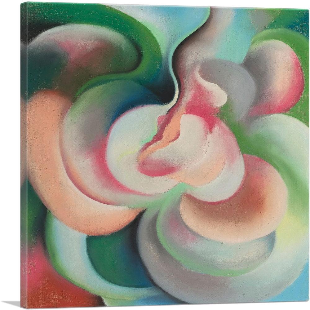 ARTCANVAS Pink and Green 1922 Canvas Art Print by Georgia O-Keeffe - Size: 18" x 18" (1.50" Deep)