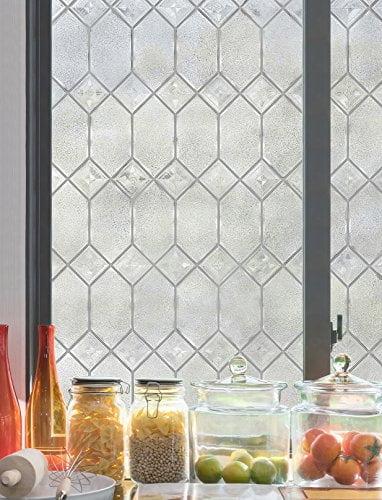 24" x 36" Old English Window Film - Artscape: Vinyl Privacy Film, Frosted Pattern, Adhesive-Free Clings