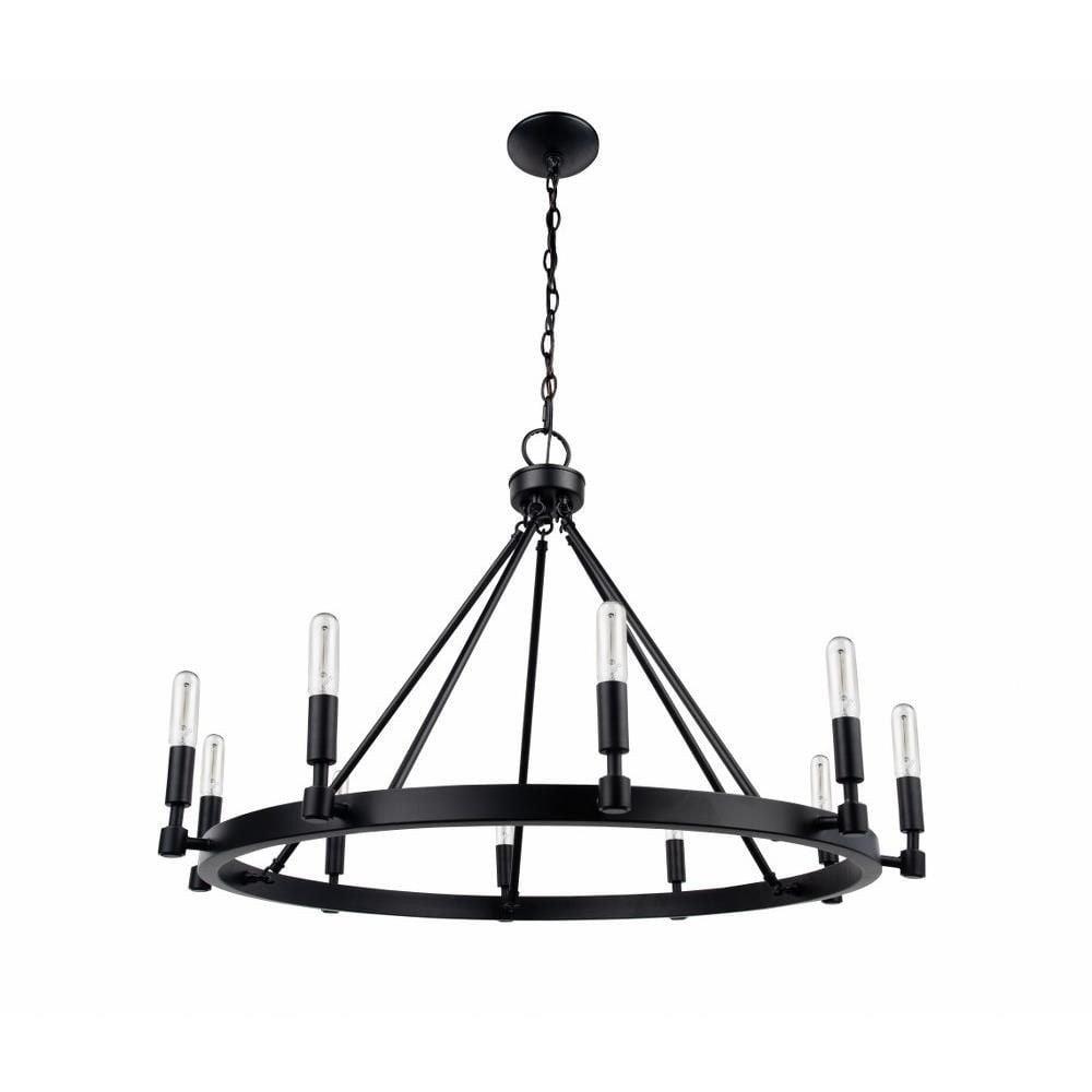 Oseph 10 - Light Dimmable Wagon Wheel Chandelier