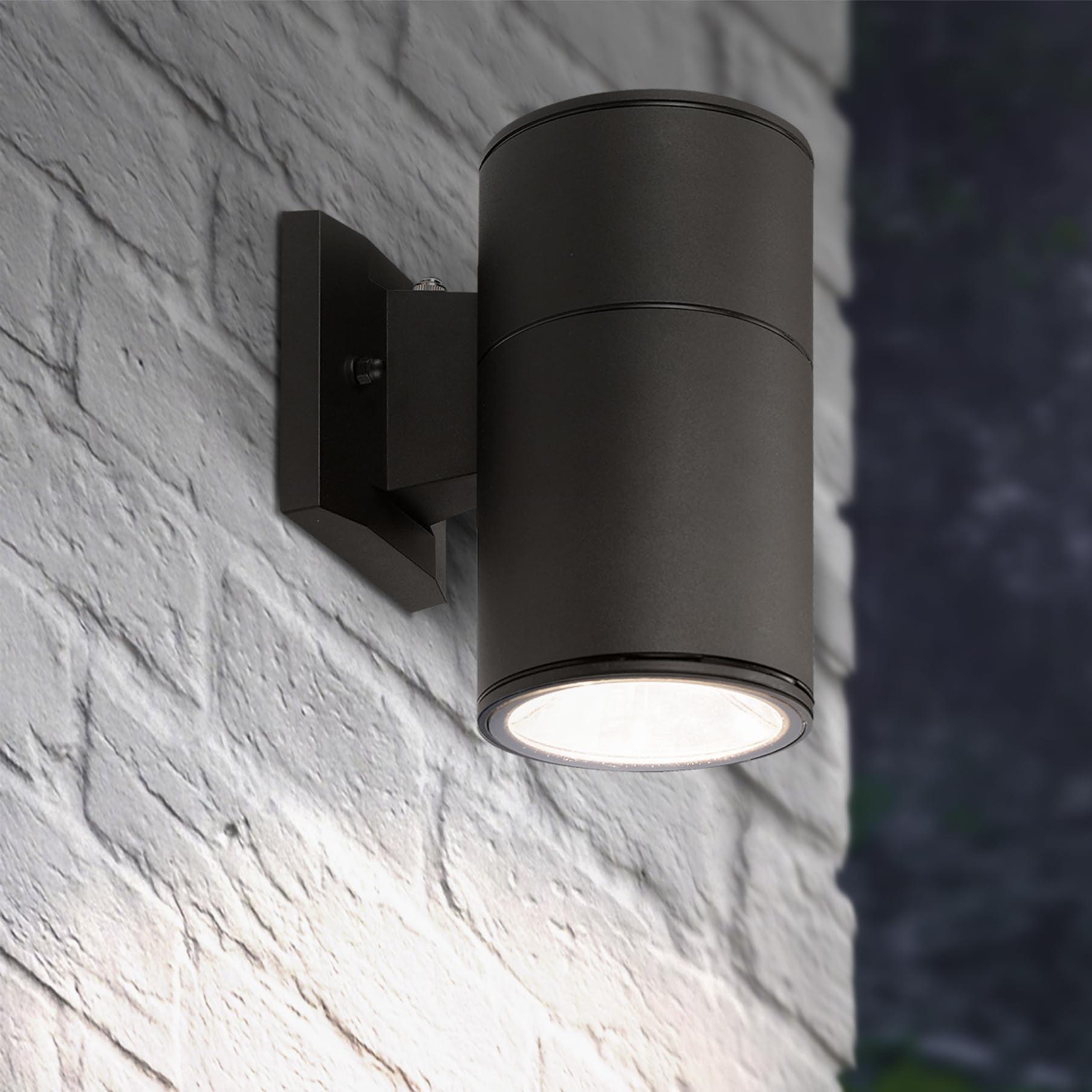 ASD LED 1-Way Round Cylinder Wall Light Fixture | 9W 1000LM 3000-5000K 120V | 3CCT, Photocell, Wateproof, ETL Listed | Exterior Patio Lighting Sconce, Dusk to Dawn Outdoor Lamp | Dark Bronze